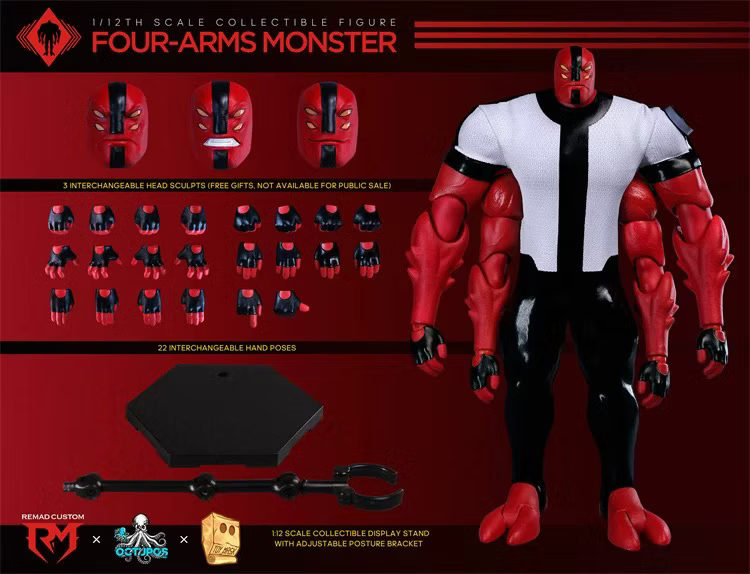 Remad Custom x Octopus Toy x Toy Mask 1/12 Heroes on the Dial - Four-Arms Monster (READ DESCRIPTION)