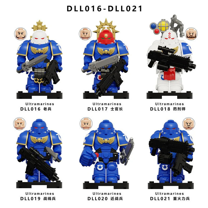 DLL016-021 Warhammer 40K Space Marine Ultramarines Minifigures