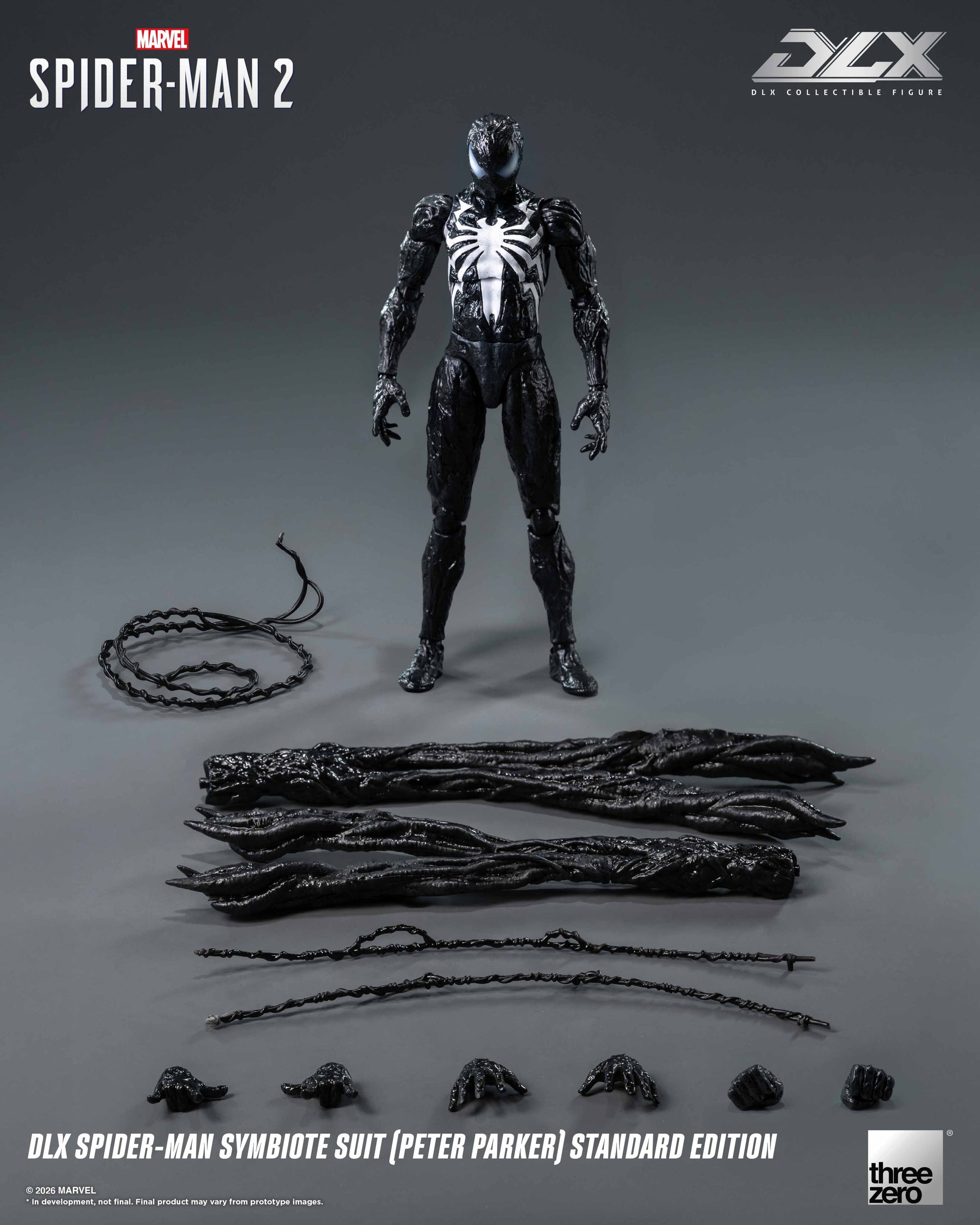 ThreeZero Marvel’s Spider-Man 2 DLX Spider-Man Symbiote Suit (Peter Parker) Standard Edition [Read Description Before Placing Order]