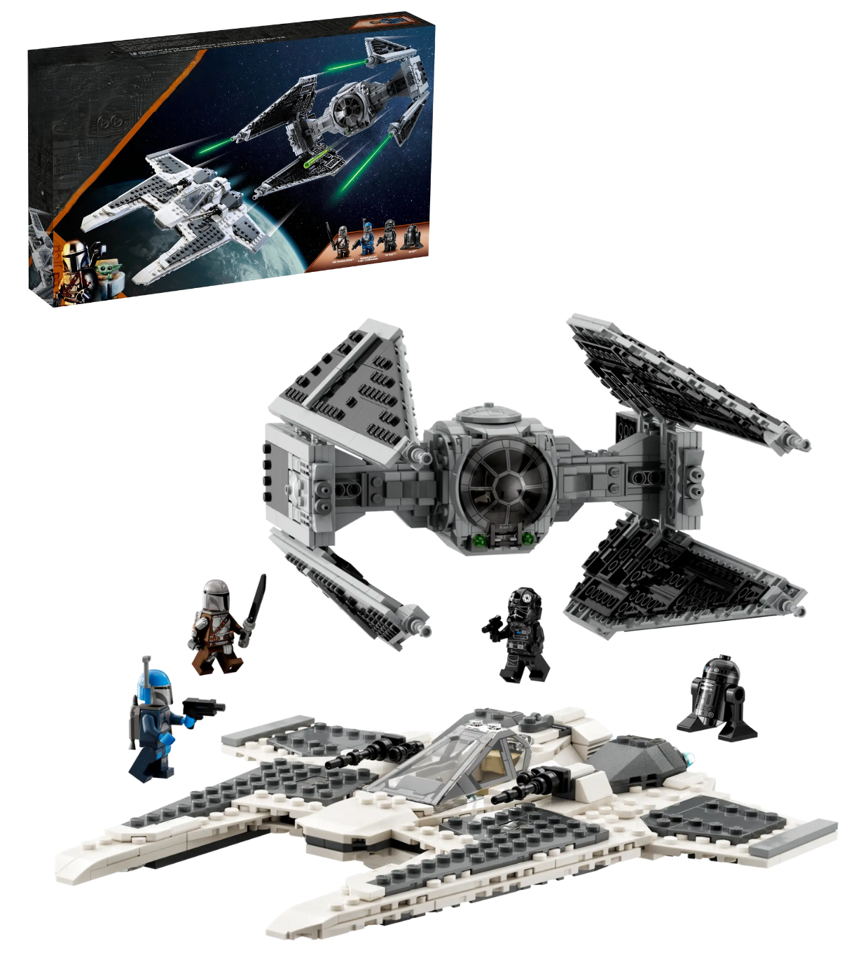 MOC Set No. 75348 Mandalorian Fang Fighter vs. TIE Interceptor (Total Pieces - 957)