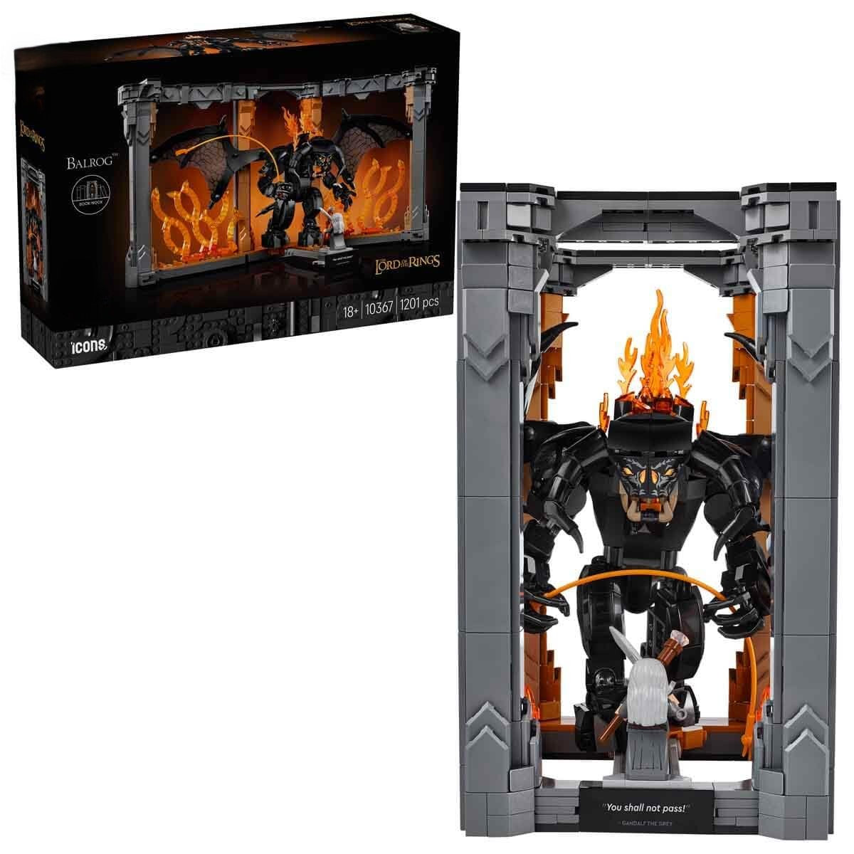 Icons The Lord of The Rings: Balrog Book Nook MOC Set No. 10367 (1201 Pieces)