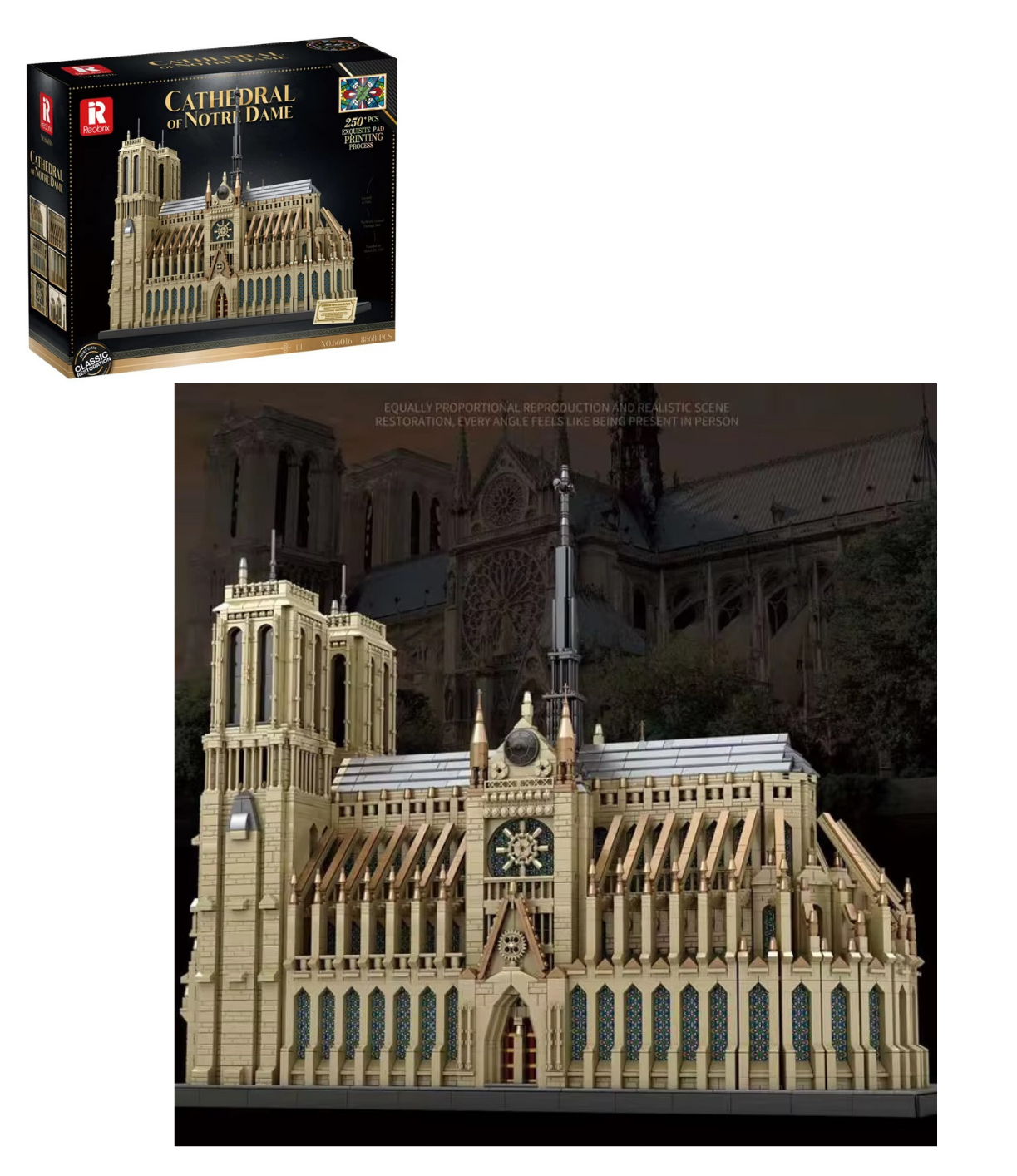 MOC Set No. 66016  Notre-Dame Cathedral in Paris (Total Pieces - 8868)