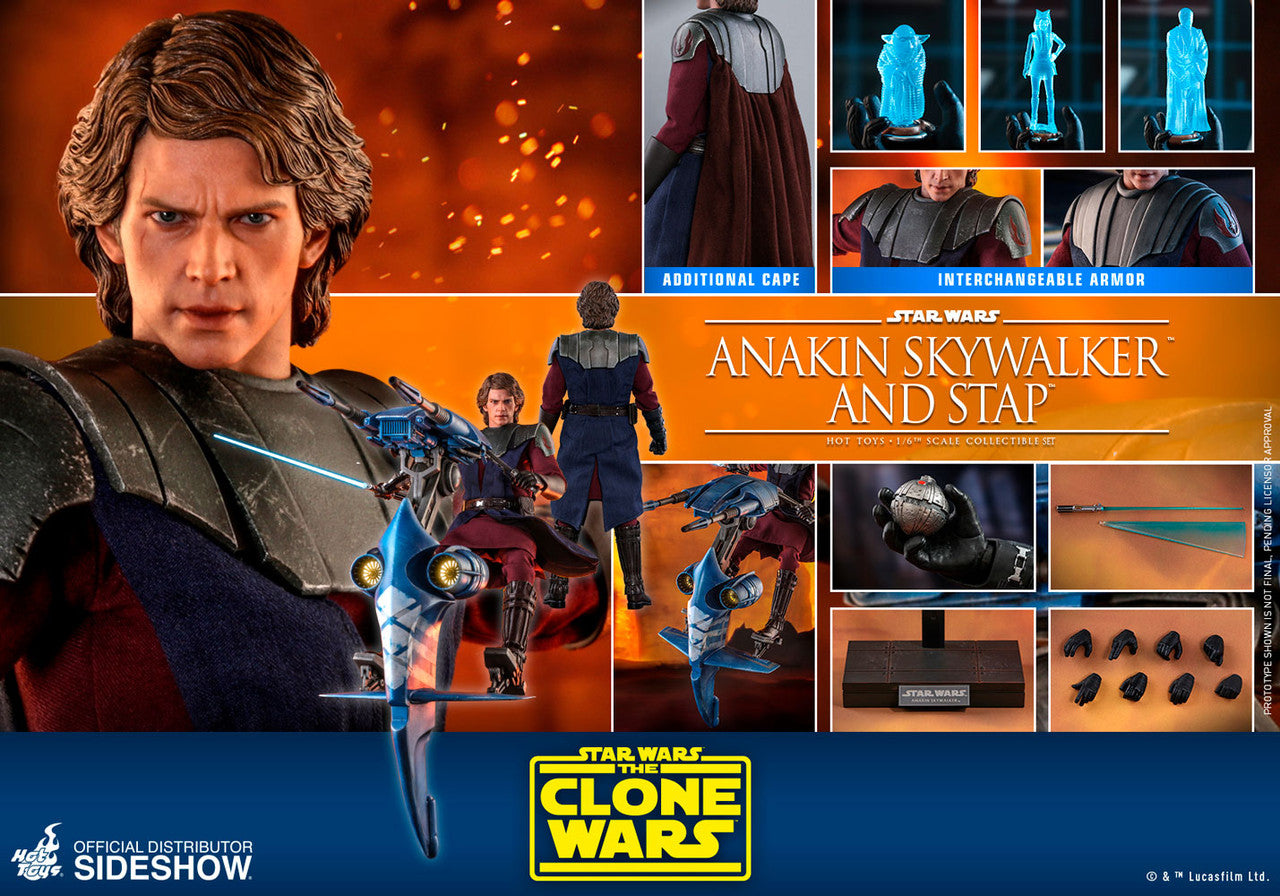 Hot Toys 1/6 Anakin Clone Wars & Stap Set (Ready To Ship)