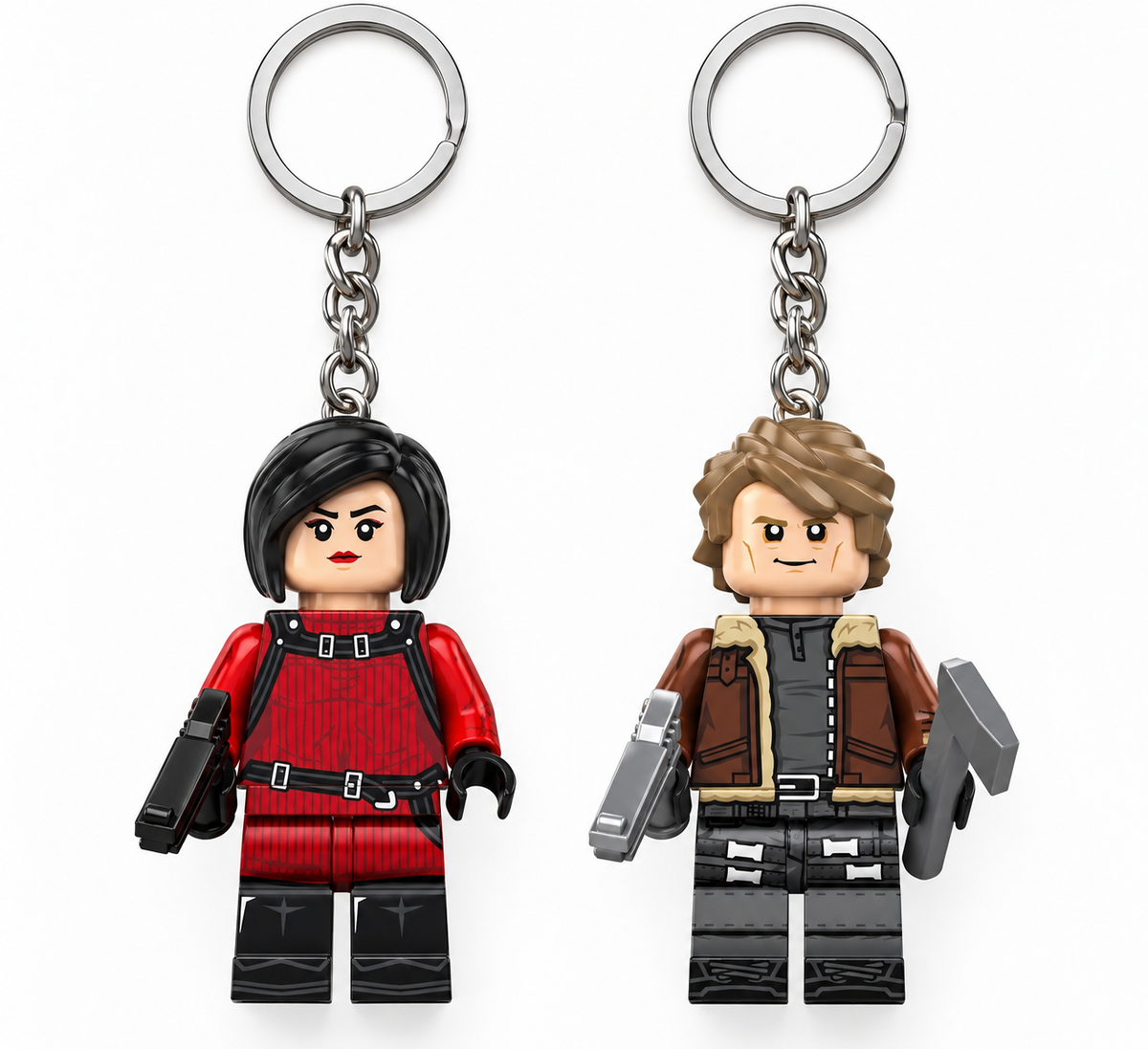 Ada Wong & Leon Kennedy Minifigure Keychains