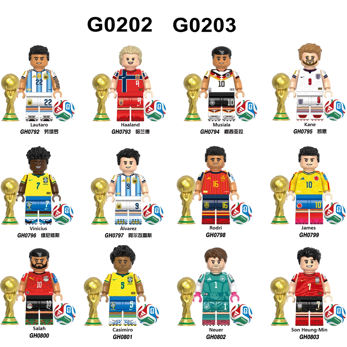 G0202-G0203 Football Player Minifigure