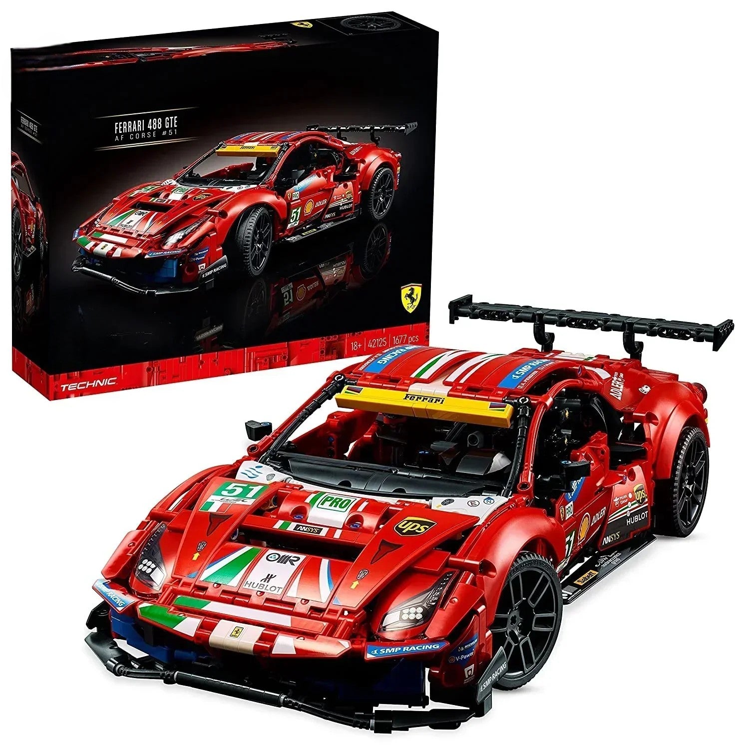 LEGO Ferrari 488 GTE Af Corse #51 V29 Building Blocks and Above,Multicolor
