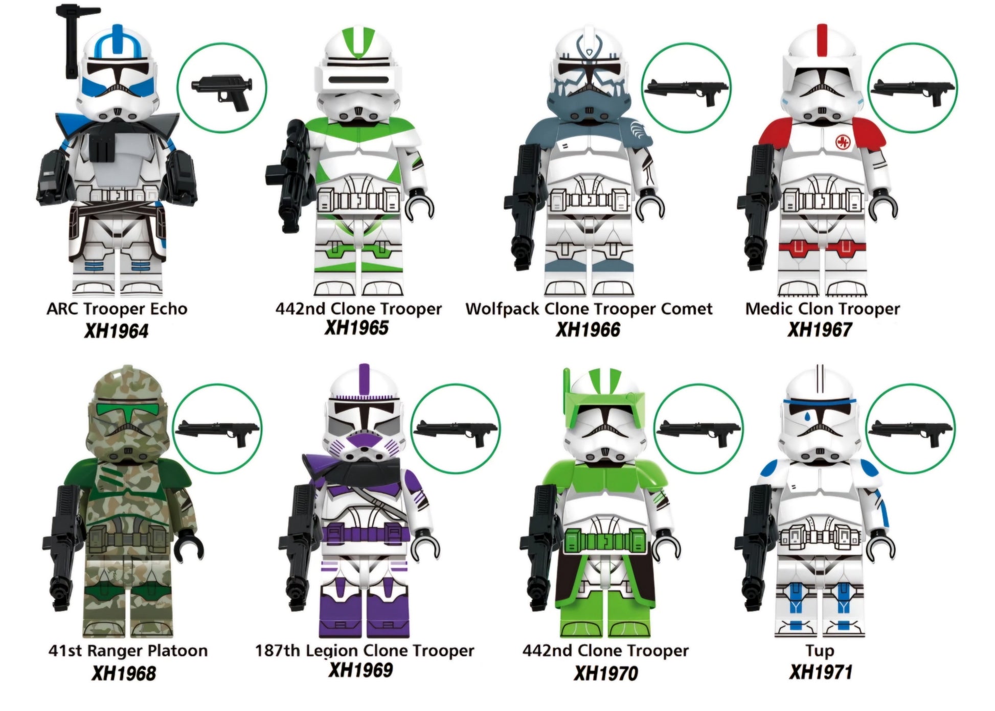 X0344 star wars series clone minifigures