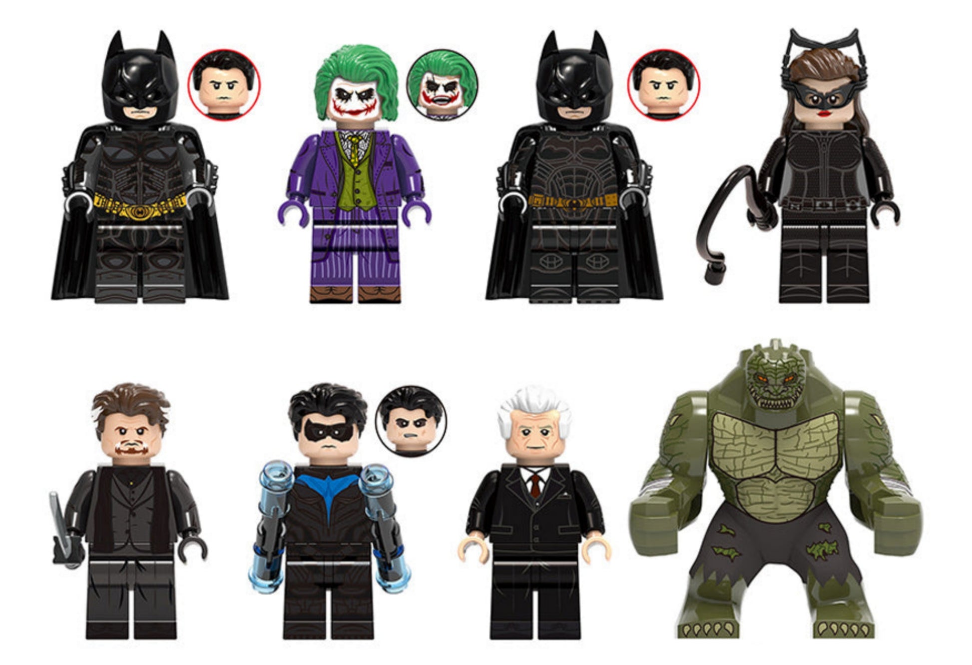 X0341 Superhero Series Batman Joker Catwoman Nightwing Alfred Butler Minifigures