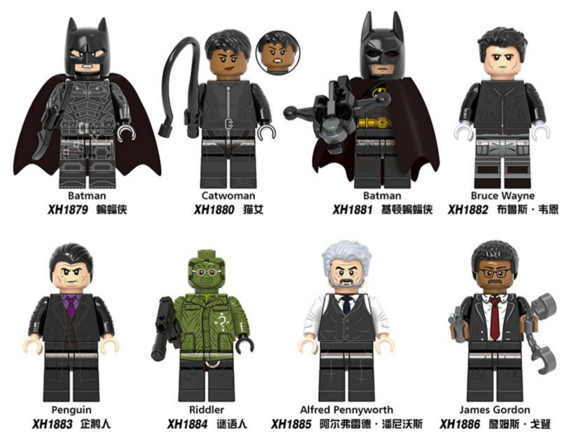 Superhero Batman Riddler Penguin Catwoman X0334 Minifigures