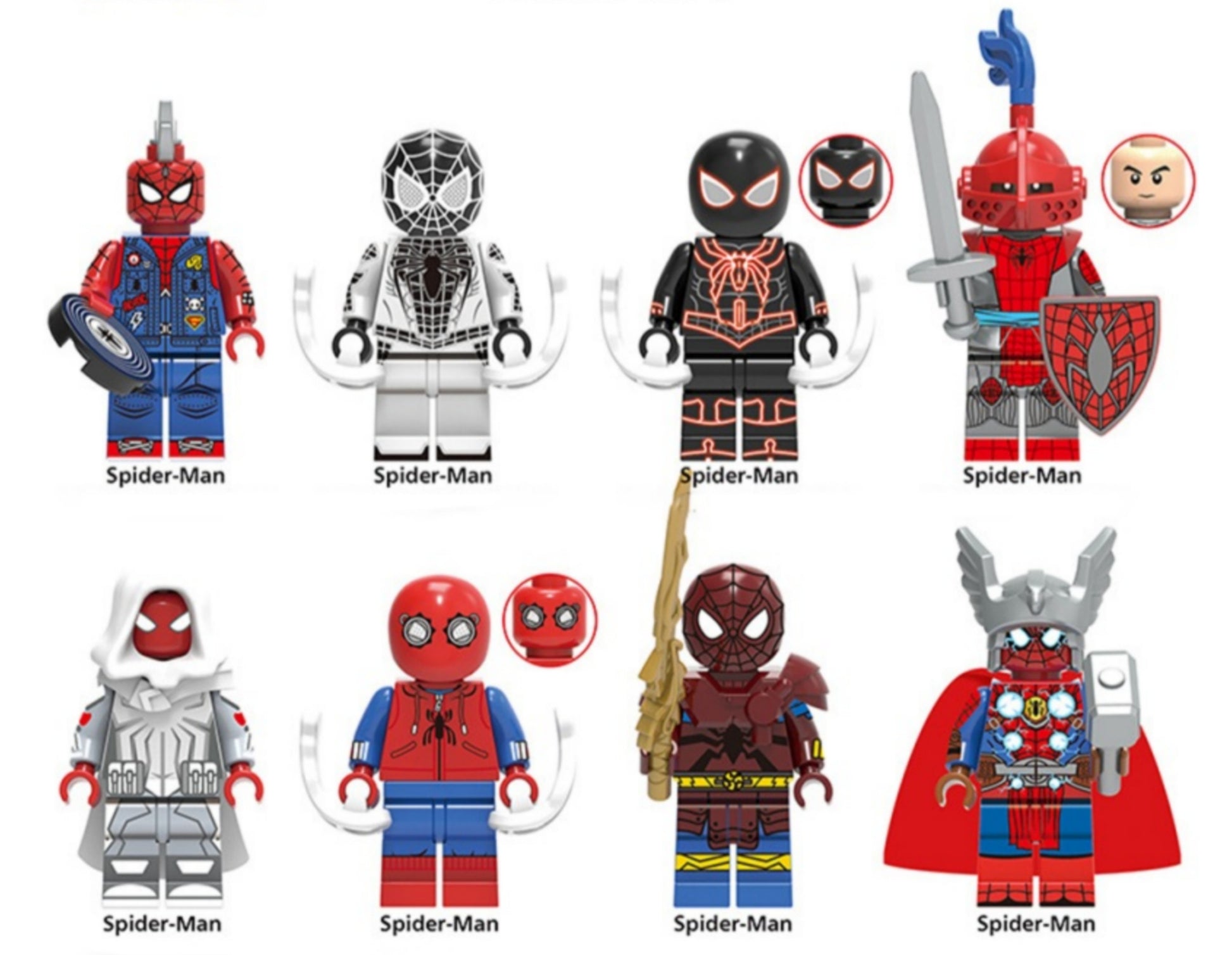 Super Hero Series Punk Spider-Man Knight Minifigures X0281
