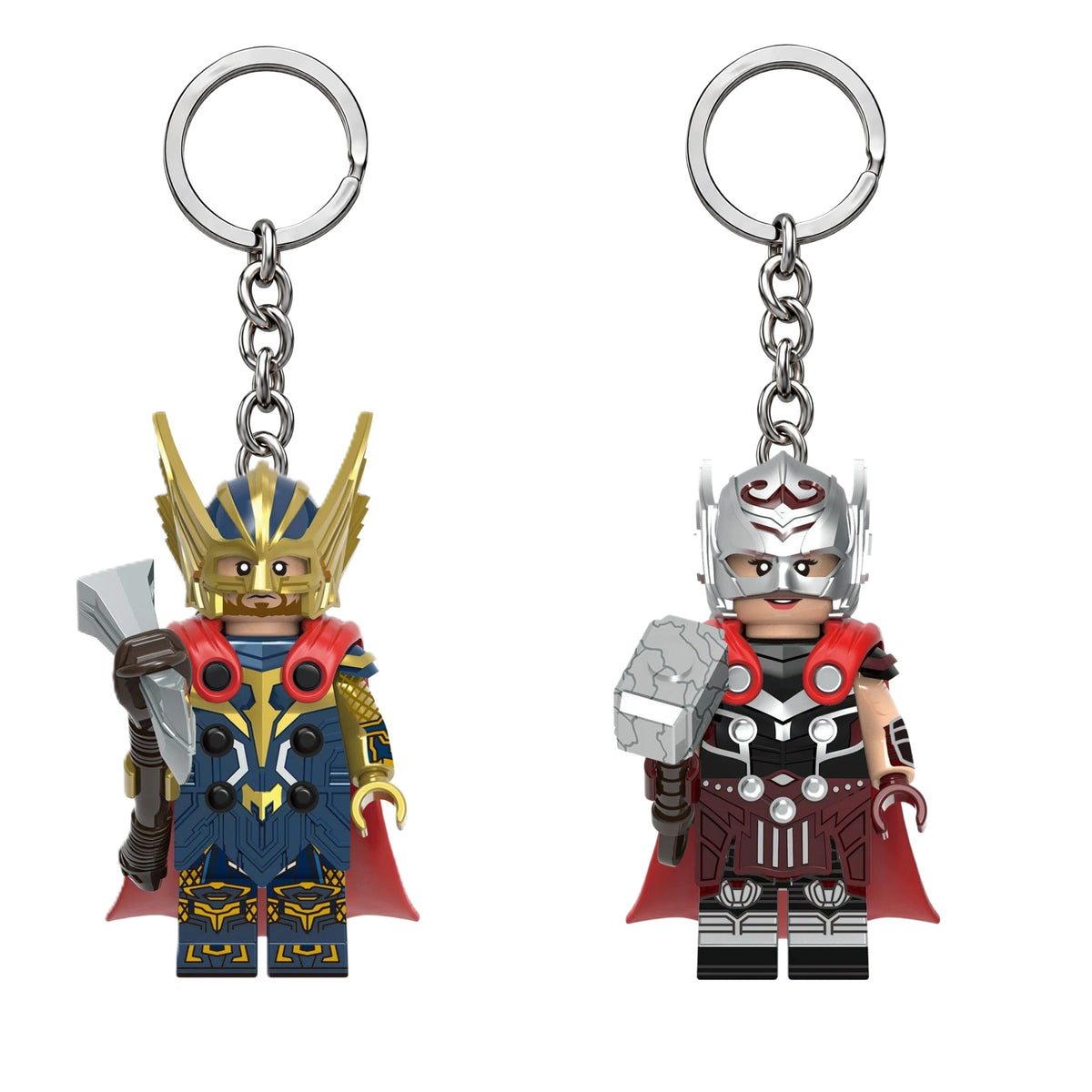 Thor & Mighty Thor Minifigure Keychains