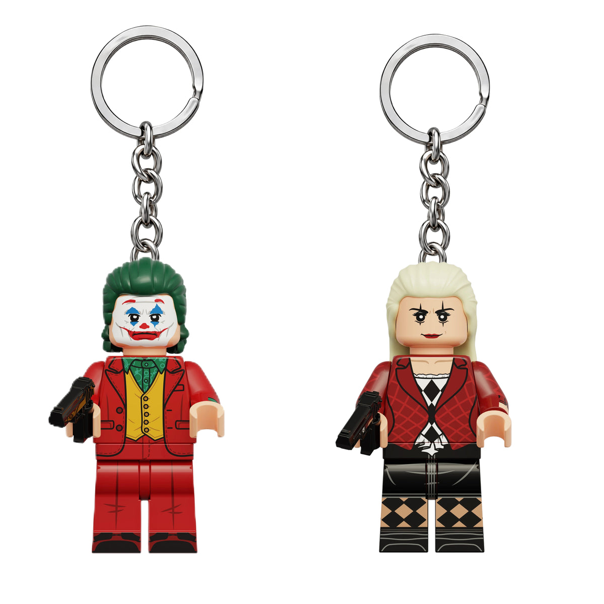 The Joker & Harely Quinn Minifigure Keychains