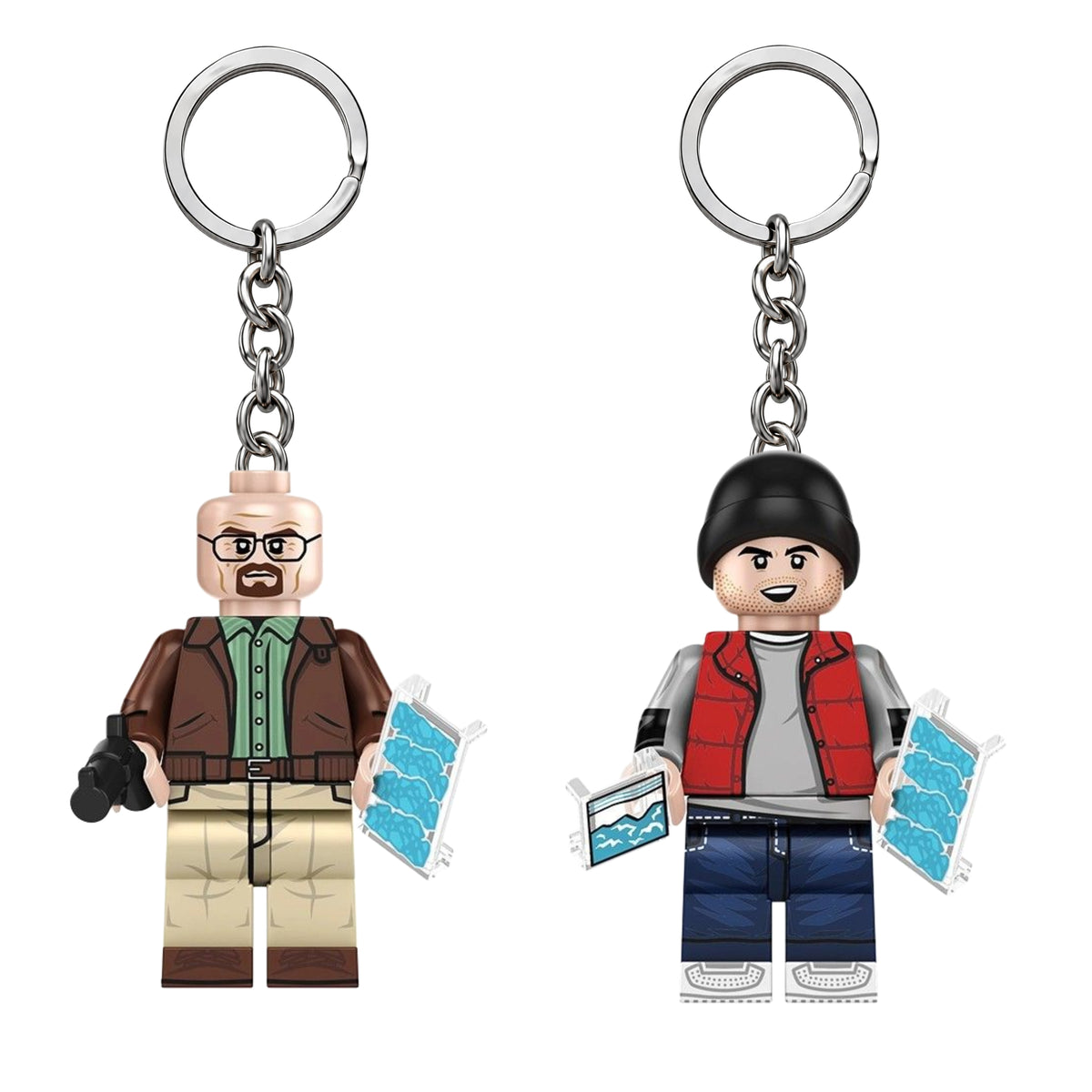 Heisenberg & Jesse Pinkman Minifigure Keychains