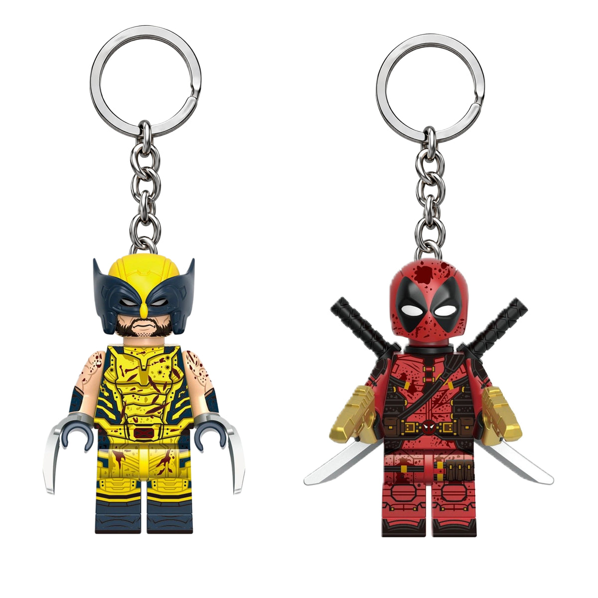 Wolverine & Deadpool Minifigure Keychains