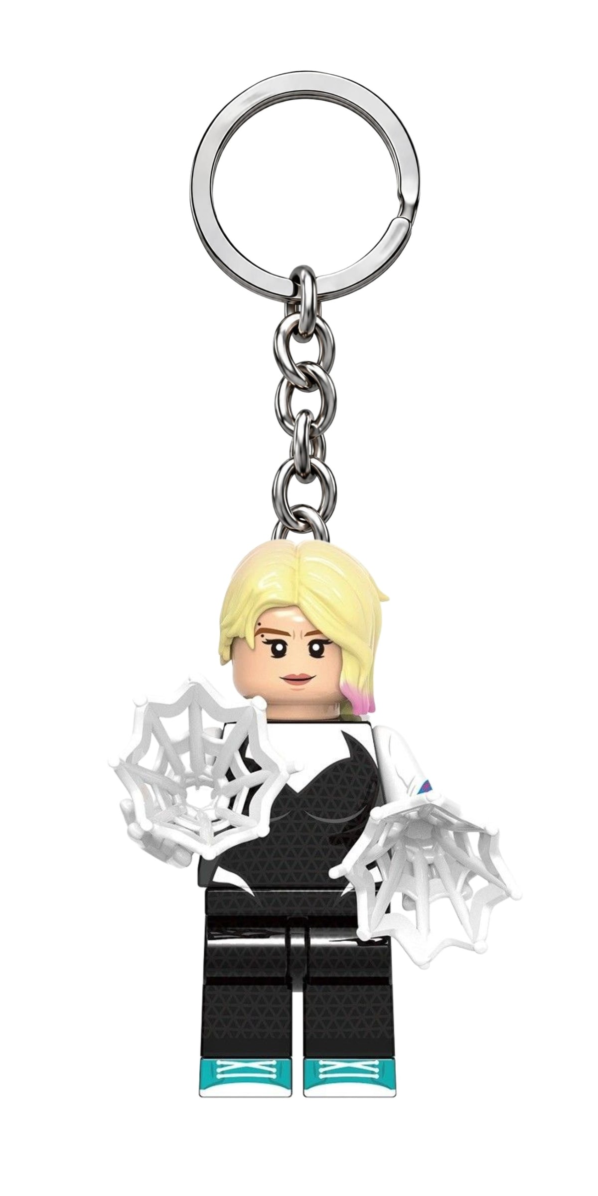 Miles Morales & Gwen Stacy Minifigure Keychains