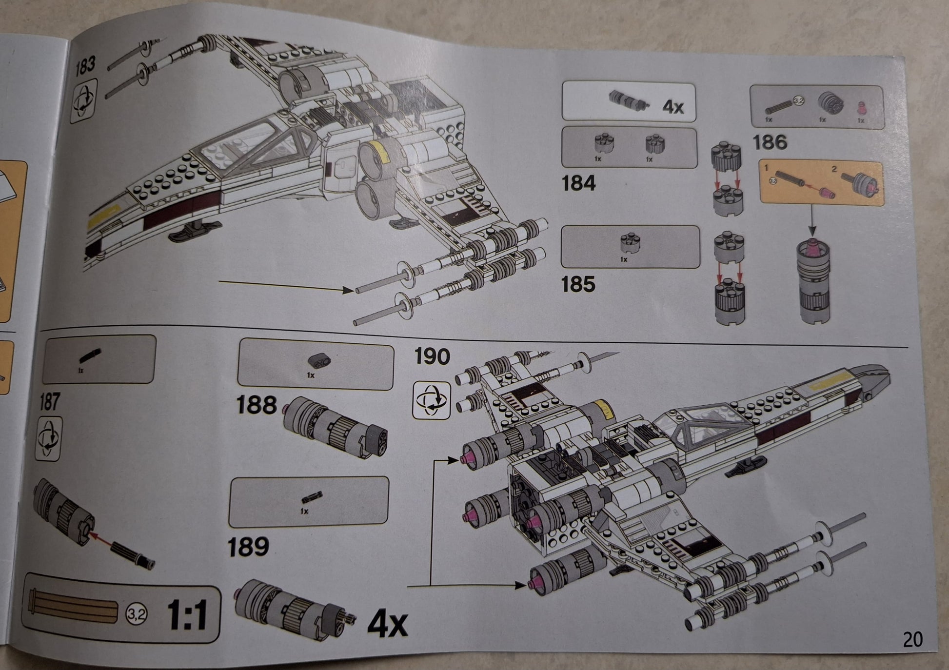 MOC Set No. 75301 Luke Skywalker’s X-Wing Fighter (Total Pieces - 527)