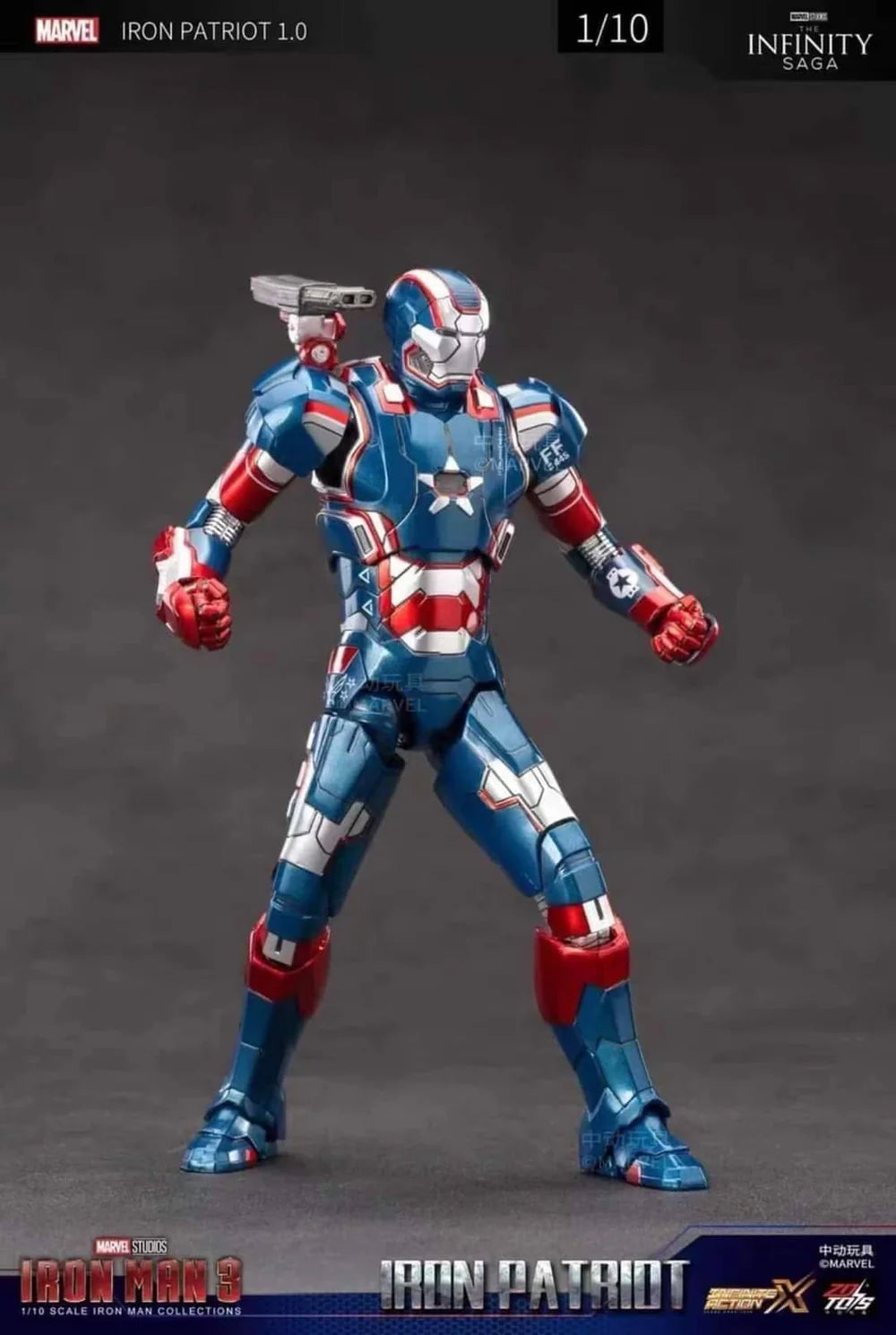 ZD Toys Iron Patriot 1.0 Action Figure 1/10 Scale