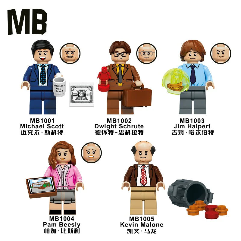 MB1001-MB1005 The Office Series minifigures