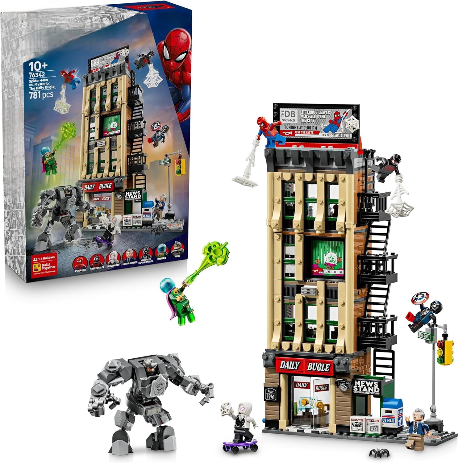 Spider-Man vs. Mysterio: The Daily Bugle MOC Set No. 76342 (781 Pieces)